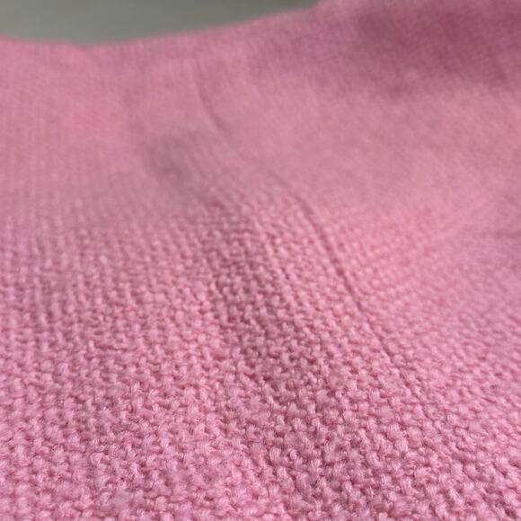 Vintage 90s Chanel XS Baby Pink Tweed 100% Wool + Silk Suit Set Blazer + Skirt - Picture 9 of 16